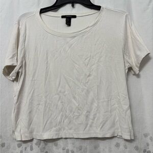 Forever 21 Cream Crop Relaxed T-Shirt